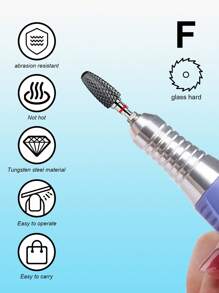 Misscheering 1 件装美甲黑色陶瓷磨头，多种规格，子弹形打磨抛光工具，美甲用品，打磨机配件，适合日常居家使用或美甲 DIY 使用，美甲用品，美甲工具，美甲工具，返校，指甲，按压指甲用美甲工具 - 紅色 - 查看 8