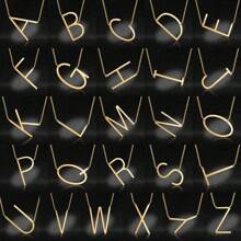 1Pc Women's Funky Hip Hop Large 26 Letter Necklace Fashion Stainless Steel Simple Versatile Ins Style Initial Necklace - Yellow Gold - View 2