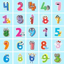 50 件數位貼紙,卡通動物數字 0 至 9 貼紙,適用於水瓶、剪貼簿、筆記型電腦、手機、乙烯基防水貼紙,適合學生青少年教師 - 彩色 - 查看 2