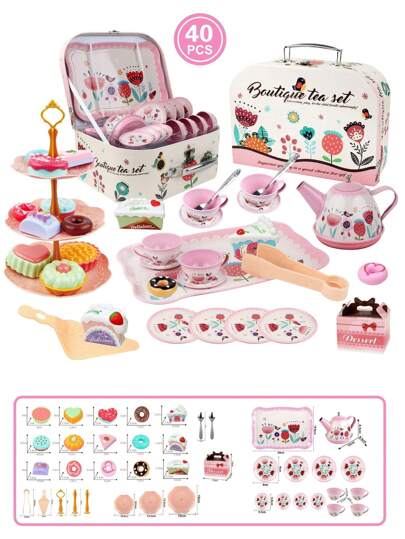 Kids Tea Party Set For Little Girl Gifts Pretend Toys