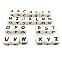 52入組軟矽膠字母珠子,混合az字母的散珠,適用於diy手工珠寶製作,包括鑰匙扣、女士頸鏈、手鍊和姓名裝飾 - 12MM - 查看 1