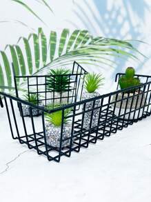 铁艺网格托盘挂篮收纳架免钻壁挂网格收纳架壁挂装饰托盘挂篮挂钩照片墙配件装饰宿舍收纳架 - 黑色 - 查看 4