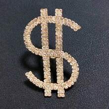 1入新品鑽石戒指,時尚個性誇張美元圈戒指,全鑽石幾何珠寶適合女性 - 彩色 - 查看 9