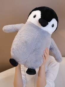 Bobbybear 1只可愛的黑白企鵝毛絨玩具,擺設立式海洋系企鵝公仔靠墊水族系列生日創意禮物家飾 - 黑與白 - 查看 3
