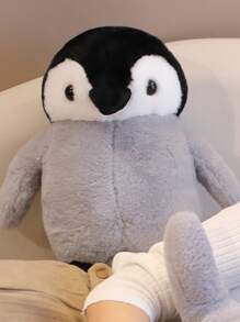 Bobbybear 1只可愛的黑白企鵝毛絨玩具,擺設立式海洋系企鵝公仔靠墊水族系列生日創意禮物家飾 - 黑與白 - 查看 5