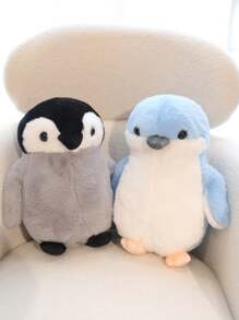 Bobbybear 1只可愛的黑白企鵝毛絨玩具,擺設立式海洋系企鵝公仔靠墊水族系列生日創意禮物家飾 - 黑與白 - 查看 6