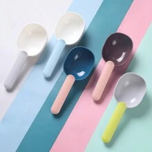 1 Piece Random Color Multifunctional Plastic Pet Food Spoon, Perfect And Accurate Pet Food Feeding For Dogs And Cats, Plastic Long Handle Pet Food Spoon Measuring Spoon With Clip - Multicolor - View 1