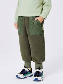 Balabala 少女保暖羊毛衬里運動長褲 - 軍綠色 - 查看 1