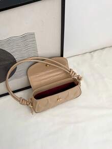 Ladies' Simple And Fashionable Glossy Pleated Shoulder Bag - Khaki - View 7