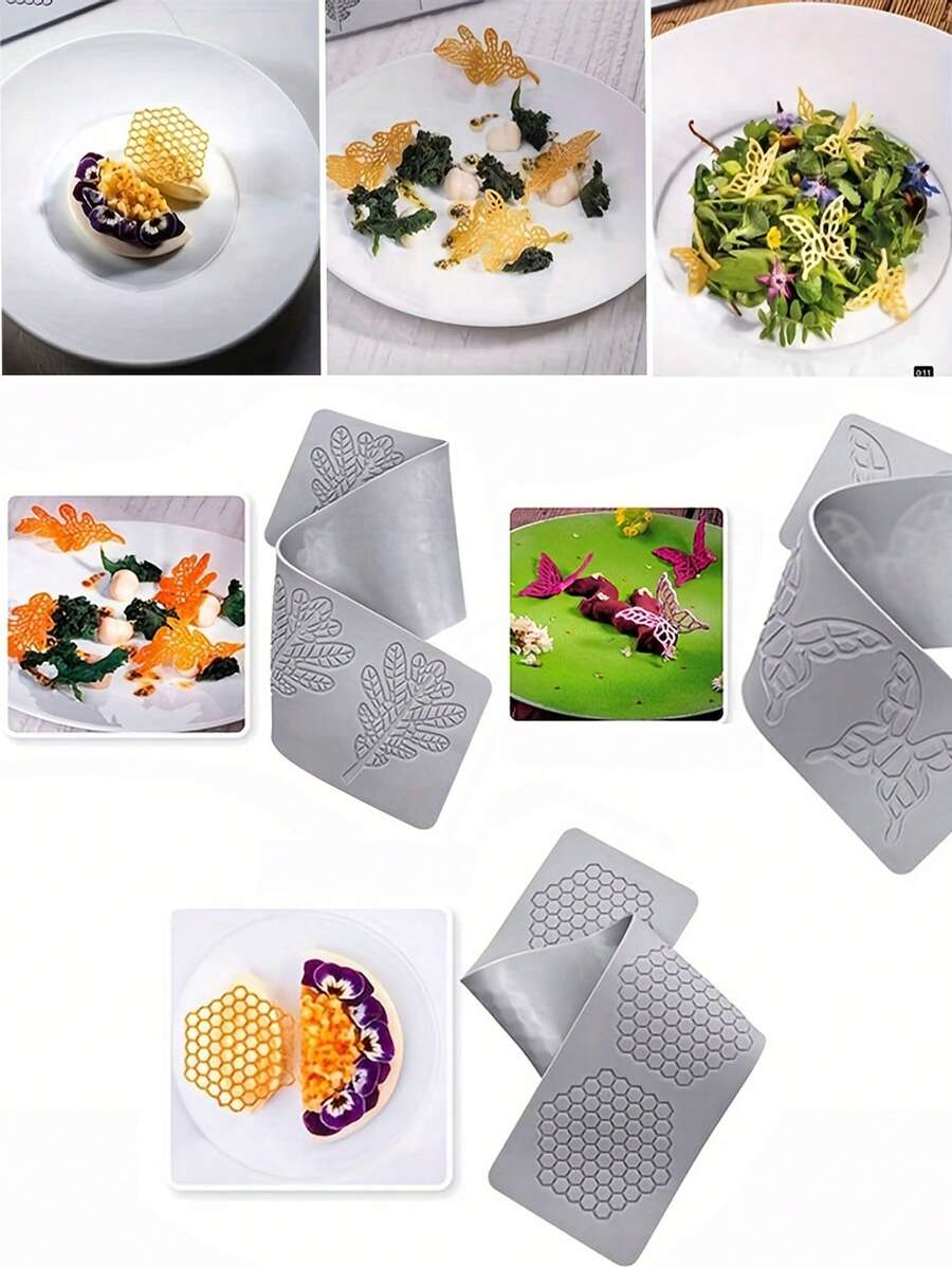 1入組蛋糕網紋裝飾蜂窩、蝴蝶、樹枝模具,3d空心蜂窩糖果鑄模矽膠模,適用於烤製、聚合物黏土、糖果工藝甜點蛋糕裝飾,廚房烘焙工具