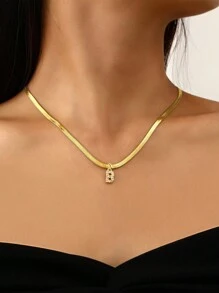 26 Letters Creative Simple Copper Inlaid Pendant Clavicle Chain For Vacation/party/dating Gift Daily Wear - I - View 16