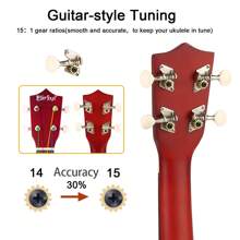 Everjoys Soprano Ukulele Beginner Pack-21 Inch Gig Bag Fast Learn Songbook Pick Strap Cloth All In One Kit - Rust Brown - View 4