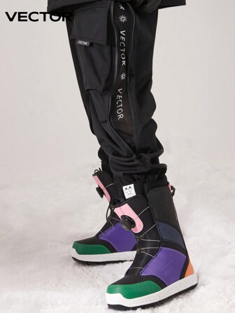 VECTOR MOTION Termiczne, wiatroszczelne, wodoodporne spodnie narciarskie z elastycznymi mankietami, lekkie, ciepłe, oddychające, wygodne, odpowiednie do sportowego stroju narciarskiego