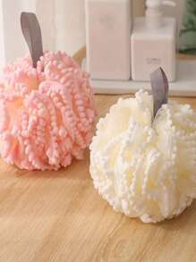 1 件 PE 沐浴泡沫球，简约纯色绒球装饰沐浴丝瓜络，适合浴室返校季