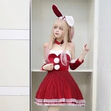 6 Paquete Vestido De Disfraz De Conejo Con Volantes - Burdeos - Ver 6