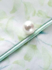 Annil Tween Bé Gái Lưới Mùa Hè Retro Họa Tiết Hoa Phong Cách Trung Hoa Sườn Xám Đầm Ngắn Tay Áo Xanh - màu xanh lá - Xem 5