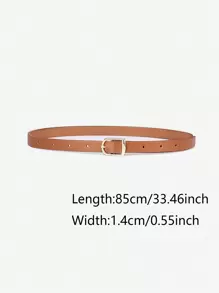 1 条儿童金色扣 PU 腰带，适合日常佩戴 - 棕色 - 查看 2
