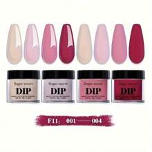 French Nail Art Manicure  4 Colors Acrylic Dipping Powder System Liquid Set With Base Top Coat Activator All-In-One For Nail Salon DIY  Beginner Extension Kit - Red Violet - View 2