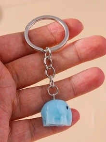 1 Pieza Llavero Femenino En Forma De Elefante De Metal Para Uso Diario - Blanco - Ver 5