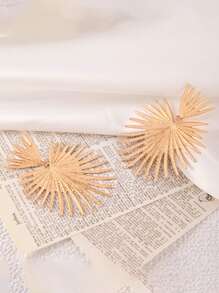 1對復古誇張簡約中空耳釦/吊墜耳環,適合女性佩戴 - 金色 - 查看 4