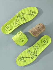 1雙蒿草防臭鞋墊,吸汗、透氣、除臭、香氛、吸震、按摩、緩解腳疲勞、運動鞋墊 - 綠色 - 查看 1