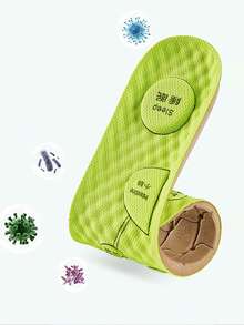 1雙蒿草防臭鞋墊,吸汗、透氣、除臭、香氛、吸震、按摩、緩解腳疲勞、運動鞋墊 - 綠色 - 查看 6