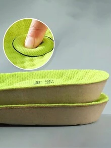 1雙蒿草防臭鞋墊,吸汗、透氣、除臭、香氛、吸震、按摩、緩解腳疲勞、運動鞋墊 - 綠色 - 查看 3