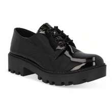 Zapato casual Mujer recubierto suela tipo track - Negro - Ver 1