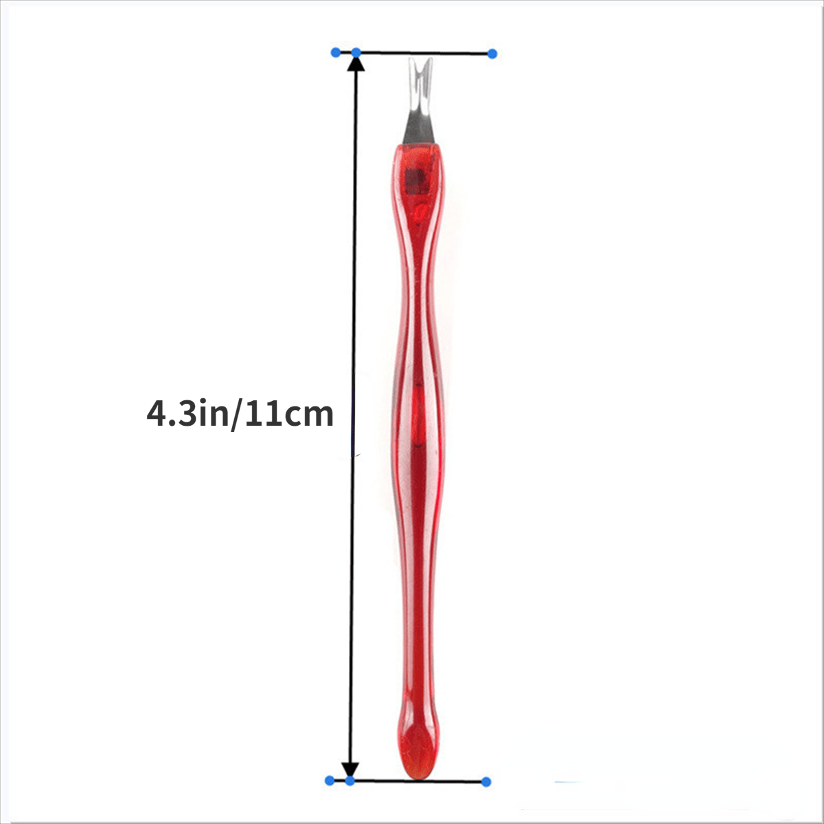 10pcs Red Nail Cuticle Trimmer Remover Plastic Handle Cuticle Pusher