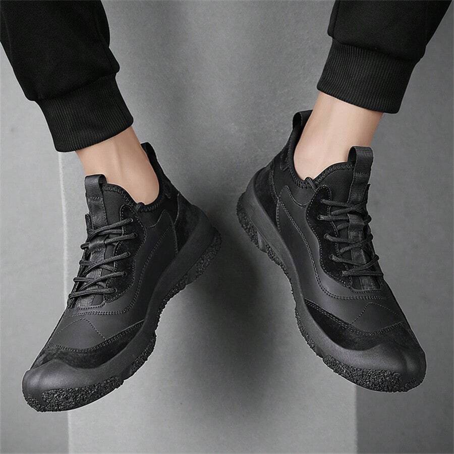 室內運動鞋男款跳繩鞋吸震跑步鞋訓練五指運動鞋 - 黑色 - 查看 1