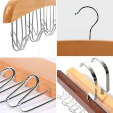 2 Packs Belt Hanger For Closet, Sturdy Wood Belt Rack Closet Hanging Accessories With 16 Hooks Belt Ties Scarves Camisole Hat Organizer For Closet Women Men Kids Bedroom Organizers And Storage Wooden (Beige) - Beige - View 7