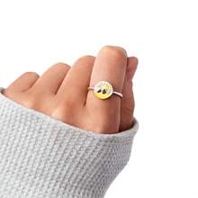 1個時尚的s925純銀雙色太陽和山峰戒指,適合女性日常穿著 - 白色 - 查看 3