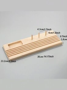 Wooden Quilting Ruler Rack, Ruler Holder Storage Wood Spools Rack Space-Saving Ruler Holder Storage Sewing Ruler Stand Organizer for DIY Sewing Tool Large Pins - 36cm - View 2