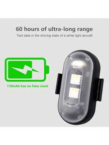 1 Ensemble De Feux D'avertissement Led Rgb Pour Motos, Feux De Signalisation Pour Voiture, Drone Avec Télécommande, Indicateur 7 Couleurs, Mini Lumières De Sécurité Usb