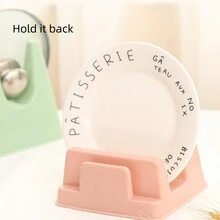 Multifunctional Kitchen Tool Set Including Water Tray, Oil Receiver, Pot Lid Holder, Plastic Chopping Board, Knife Rest, Dish Drainer, Storage Shelf, Suitable For Non-Hole Cutting Boards - Pink - View 4