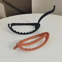 1入時尚大尺寸髮夾/夾子,採用簡單純色袖夾和扭轉夾設計,適用於女士捲髮造型 - 彩色 - 查看 6