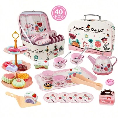 Kids Tea Party Set For Little Girl Gifts Pretend Toys