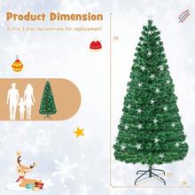 Prelit Fiber Optic Christmas Tree with Warm White Lights - Green - View 9