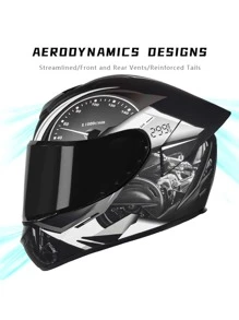 LVCOOL 1頂黑色機車頭盔,原裝透明面罩及附贈炫彩面罩各1,可更換面罩和拆卸清洗襯墊,全季節通用的保護街車摩托車頭盔 - 彩色 - 查看 5