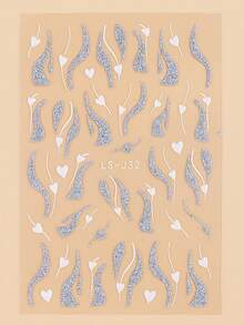 3 件聖誕雪花美甲貼紙貼花自黏指甲用品節日美甲設計裝飾配件