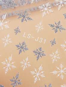 3 件聖誕雪花美甲貼紙貼花自黏指甲用品節日美甲設計裝飾配件