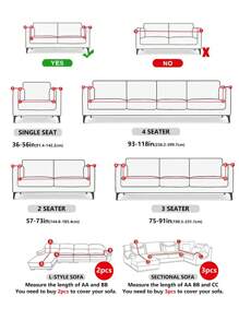 1pc Tropical Leaf Pattern Stretchy Sofa Slipcover With 1pc Cushion cover - Multicolor - View 3