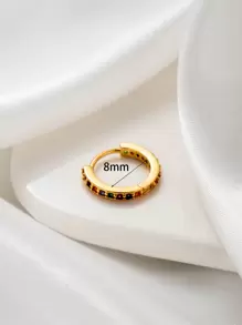 1 pièce Créole Européen Et Américain Personnalité En Acier Inoxydable Versicolore Zircone Rond