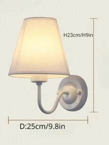 全新臥室床頭壁燈led北美風格創意飯店床頭壁燈北美布藝裝飾燈 - 白色 - 查看 5