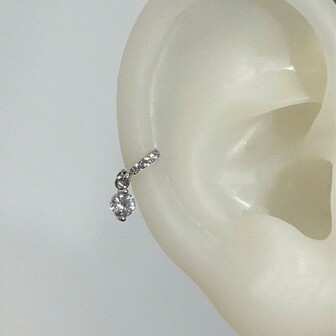 1 pieza/2 piezas Pendientes de aro mini con cristal de circonio, pendientes de cartílago con colgante de lágrima brillante, pendientes pequeños con diamante redondo, pendientes de aro pequeños para perforaciones en la oreja, adecuados para uso diario