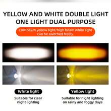 1對迷你led摩托輔助燈自行車前燈電動車前燈迷你行車燈(帶開關)atv機車汽車輔助聚光燈摩托車配件萬能雙光聚光燈 - 黑色 - 查看 5