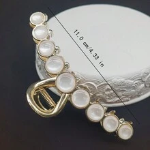 1入女裝新款金屬髮卡配以九個閃閃發亮的樹脂石裝飾,適用於日常/戶外使用