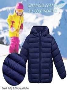 Chaqueta Acolchada Cálida Con Capucha Y Bolsillos Para Hombre Para Otoño Invierno - Negro - Ver 5