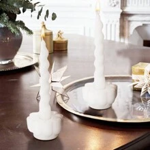 1 件裝飾燭台,白色,陶瓷裝飾,聖誕裝飾,現代家居陶瓷裝飾,桌面裝飾品,現代簡約,斯堪的納維亞風格,派對,活動,節日,生日,派對裝飾,酒店,餐廳,客廳,臥室,婚禮,宴會,花園、廚房裝飾 - 白色 - 查看 1