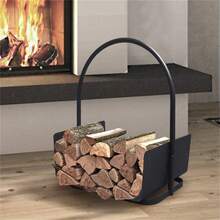Portable Fireplace Log Holder, Black - Black - View 2